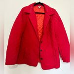 J.Jill  quilted coat size large TALL red business casual fall outdoors chic Photo 0