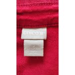 Chico's Chico’s Snow White Crushed Velvet Jacket Women’s size 2 Dark Red Button Photo 5