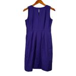 J.Crew  Wool Sleeveless Drape Sheath Dress Key Hole Button Side ZipUp 4P Purple Photo 12