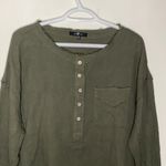 7 For All Mankind crinkle cotton henley top sz XS Photo 3