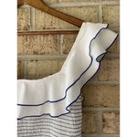 Likely NWT  Athena Smocked Ruffle Top Blue White S Bloomingdale’s Revolve Cropped Photo 2
