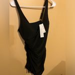 Beyond Control Womens Essentials V Neck One Piece Swim Suit Draped Size 10 NWT Black Photo 4