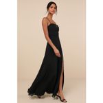Lulus NWT  Sweeney Black Sleeveless Maxi Dress Wedding Formal Cocktail Sz L Photo 2