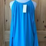 Michael Michael Kors scoop neck cold shoulder chain strap top size large Blue Photo 8