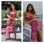 Sau Lee Freida Silk Dress Pink Floral Maxi Revolve Size US 4 Photo 4