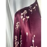 Ett:Twa by Anthropologie Burgundy Floral Satin Open Front Blazer Jacket Womens M Purple Size M Photo 1