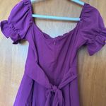 LYANER Women's Tie Back Off Shoulder Wrap Layer Ruffle Short Sleeve Mini Dress Purple Size L Photo 5