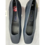 Laura Scott Womans Tiffany 5.5 M Blue Leather Slip On Heel Loafers NWOT Photo 5