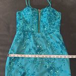 Women’s Blue Mermaid Fit Prom Party Dress Sparkly Sequins Leg Slit Size 2 NEW Photo 9