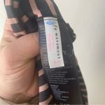 Free People FP Movement Black & Tan Striped Bow Cut Out Long Sleeve Workout Crop Top Photo 3