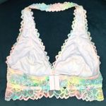 PINK - Victoria's Secret Women’s VS Pink Lined Lace Pastel Floral Print Halter Bralette Photo 2