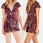 Urban Outfitters  Kimchi Blue Floral Romper in Maroon/Blue Size 2 Photo 1