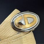 Christian Dior Vintage CD Logo Buckle Cream Genuine Leather Women’s Belt Size S Photo 2