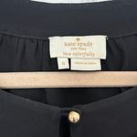 Kate Spade  Jolette Black Silk Blouse Gold Button Women Size 6 Tunic Preppy Photo 3