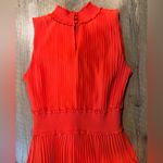 Nanette Lepore  Pleated Sleeveless Dress Size 12 In Crimson Ruby Red Photo 5
