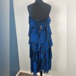 Lulus New Tiers of Love Black and Blue Print Tiered Ruffled Maxi Dress medium Photo 4