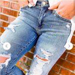 Judy Blue Paint Splashed NWT Boyfriend Mid-rise Jean 20w distressed medium/light Photo 3