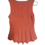 MOSSIMO Sleeveless Peplum Top Striped Officewear XS Orange Photo 5