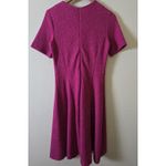 ZARA  Woman Fit & Flare Dress Textured Short Sleeve Magenta Size Medium‎ Photo 3