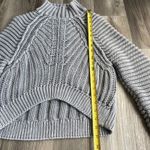 Free People  Gray Chunky Sweetheart Sweater XS Boho Cropped Baggy‎ Oversized Photo 3
