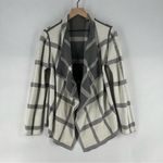 Chico's Reversible Windowpane-Print Cardigan Draped Open Front Long Sleeve Photo 10