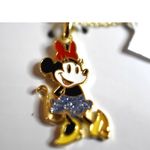 Disney NIB  100th 14K Gold Flash Plated Rhinestone Accent Minnie Mouse Necklace Photo 1