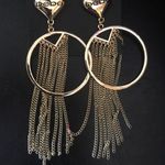 Bebe  gold hearts & tassels hoops Photo 0