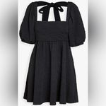 Free People  Violet Mini Dress Textured Puff Sleeve Black size Small Photo 1