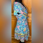 Princess Polly  V-Neck Floral Print Ruffle Wrap Mini Dress Blue‎ Bohemian Size 2 Photo 13