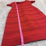 Escada Carmine Red Midi Bodycon Cocktail Dress Holiday Party Size M Photo 6