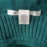 Max Studio Women’s Drawstring Mock Neck Teal Green Sweater Cotton Blend Medium Photo 3