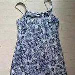 Blue Floral Slip Style Intimates Dress With Adjustable Straps And Lace On Bottom Size L Photo 0