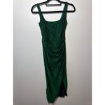 Halara Brand New  Women's Size Small Metallic Green Midi Dress with Slit Photo 4