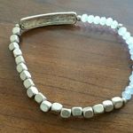Fearless rose gold & white crystal beaded stretch bracelet Photo 0