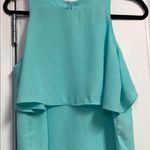 Forever 21 Forever Twenty One Flowy Tiered Sea Green Sleeveless Top Small Bohemian… Photo 6