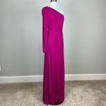 Donna Karan  One Shoulder Long Sleeve Evening Gown Pink Size 8 Formal Dress Photo 1