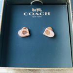 Coach Rose Gold Heart Studs NWT Photo 0