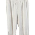 Cynthia Rowley  White Pull On Linen Blend Pom Pom Hem Pants Women’s Size 1X Photo 0