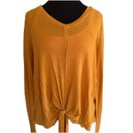 Eyeshadow  Women's Blouse Mustard Orange Long Sleeve Tie Front Hem Top Size S Photo 1