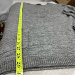 Karen Kane L Oversized Embroidered Sweater Gray front pockets Lagenlook Photo 7