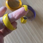 Vintage 80s‎ hoop earrings colorful bring set of 4 Photo 3