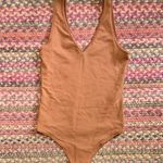 Abercrombie & Fitch BROWN STRETCH V NECK THONG Tan One Piece BODYSUIT Photo 0
