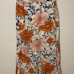 Saltwater Luxe Orange Floral Skirt With Double Slit Size Small Photo 0