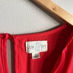 Jun & Ivy boutique red scalloped neckline jumpsuit romper preppy chic Photo 2