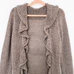 Y2K Womens Cardigan Size S Brown Ruffle Open Front Knit Whimsigoth Fairy Grunge Photo 1