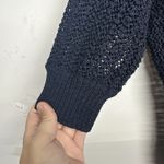 Jones New York  Women's Sweater Size Medium Navy Blue Open Knit Photo 2