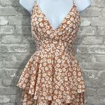 Pink Lily  Delighttully In Love Orange Floral Dress Romper Photo 0