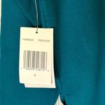 Juicy Couture NWT JUICY Sweater Peacock Blue White Black Trim Side Slits Size Small Photo 5