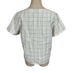 True Vintage Casey & Max Cotton Linen Embroidered Boxy Butter Yellow Top 80s 90s Size M Photo 4