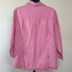Dalia Collection Barbie Pink Gingham Plus Size 3X Cotton Roll Tab Sleeves Preppy Classic Western Photo 1